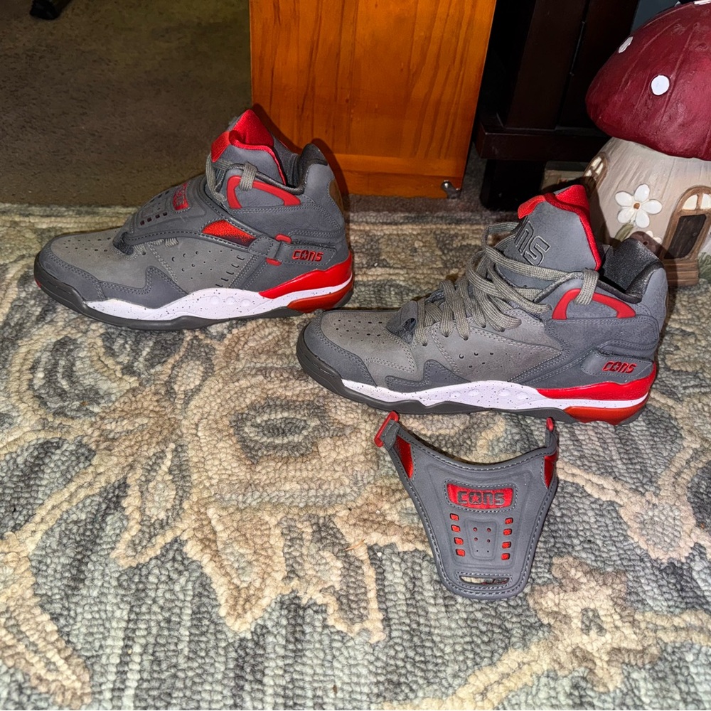 Converse mens High-Top Sneakers - Gray and Red (Brand New) - Picture 4 of 10